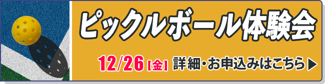 ピックルボール体験会　12月26日(金)